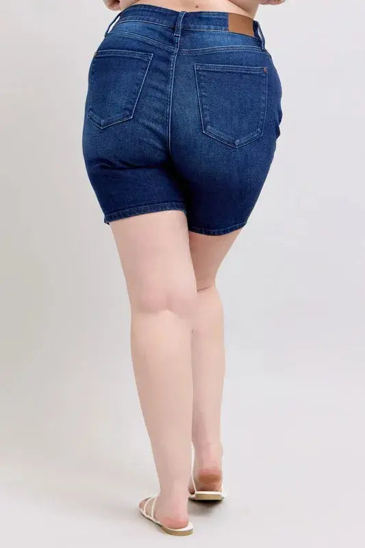 Judy Blue Full Size/Plus Size High Waist V-Front Bermuda Shorts