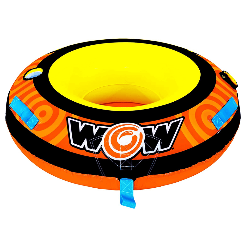 WOW Waterports Lil' Skipper 1 Person Towable w Fast Inflate and Built-In Cup Holder