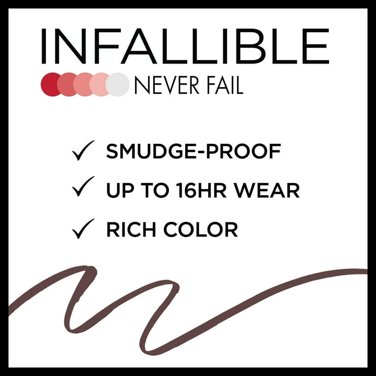 L'OREAL Infallible Never Fail Pencil Eyeliner With Built In Sharpener