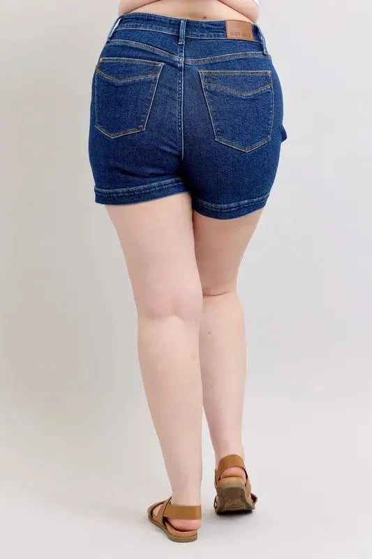 Judy Blue Jeans - Plus Size High Waist Tummy Control Denim Shorts