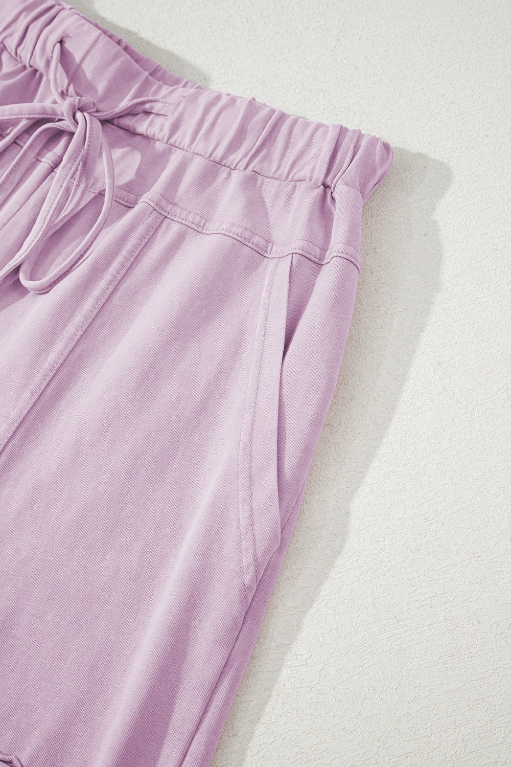 Mineral Wash Reverse Seam Drawstring Elastic Waist Pants