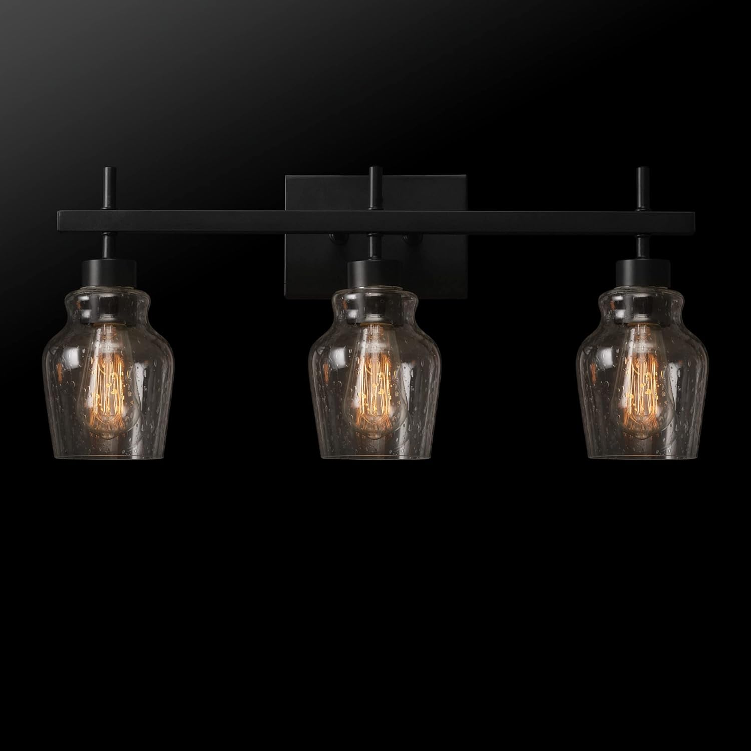 Bunbury 5-Piece "All-in-One" Bathroom Set, Matte Black, 3-Light Vanity Light Combo