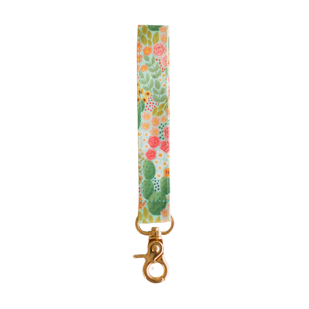 Cactus Blooms Wristlet Keychain