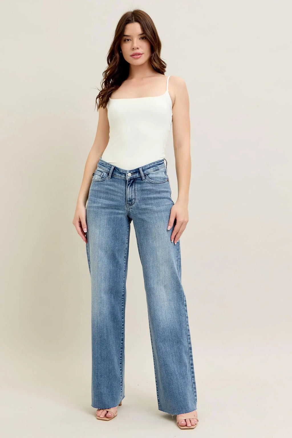 V-Front Baggy Judy Blue Jeans - Full & Plus Sizes