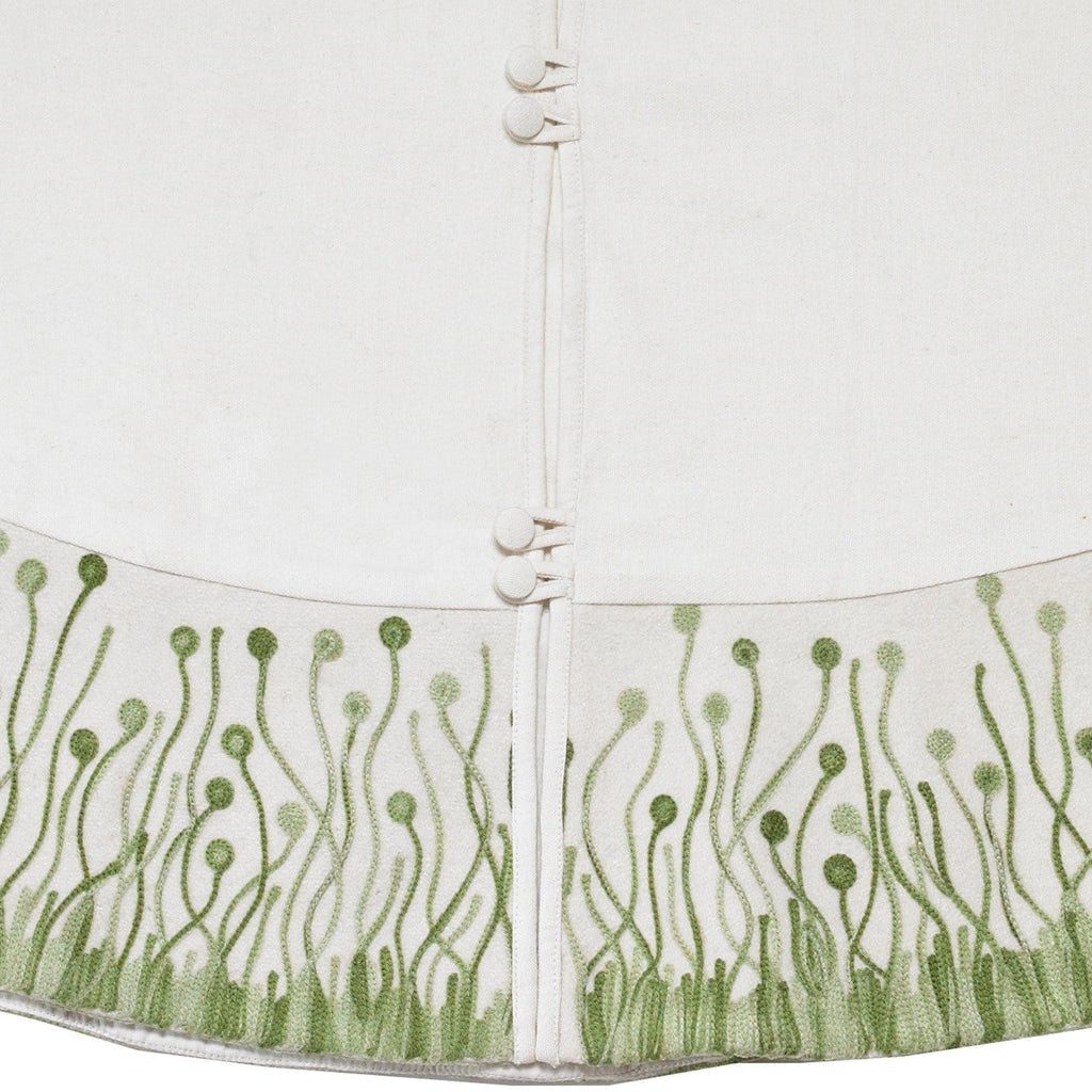 Handmade Flora Christmas Tree Skirt Green Arcadia Home