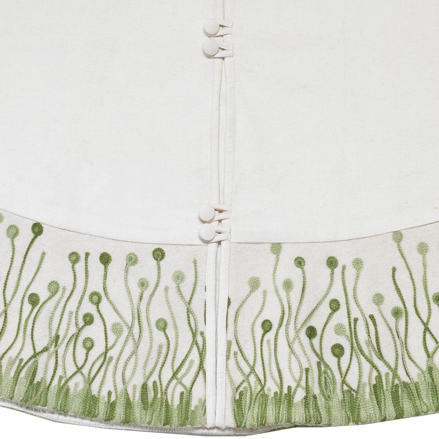 Handmade Flora Christmas Tree Skirt Green Arcadia Home