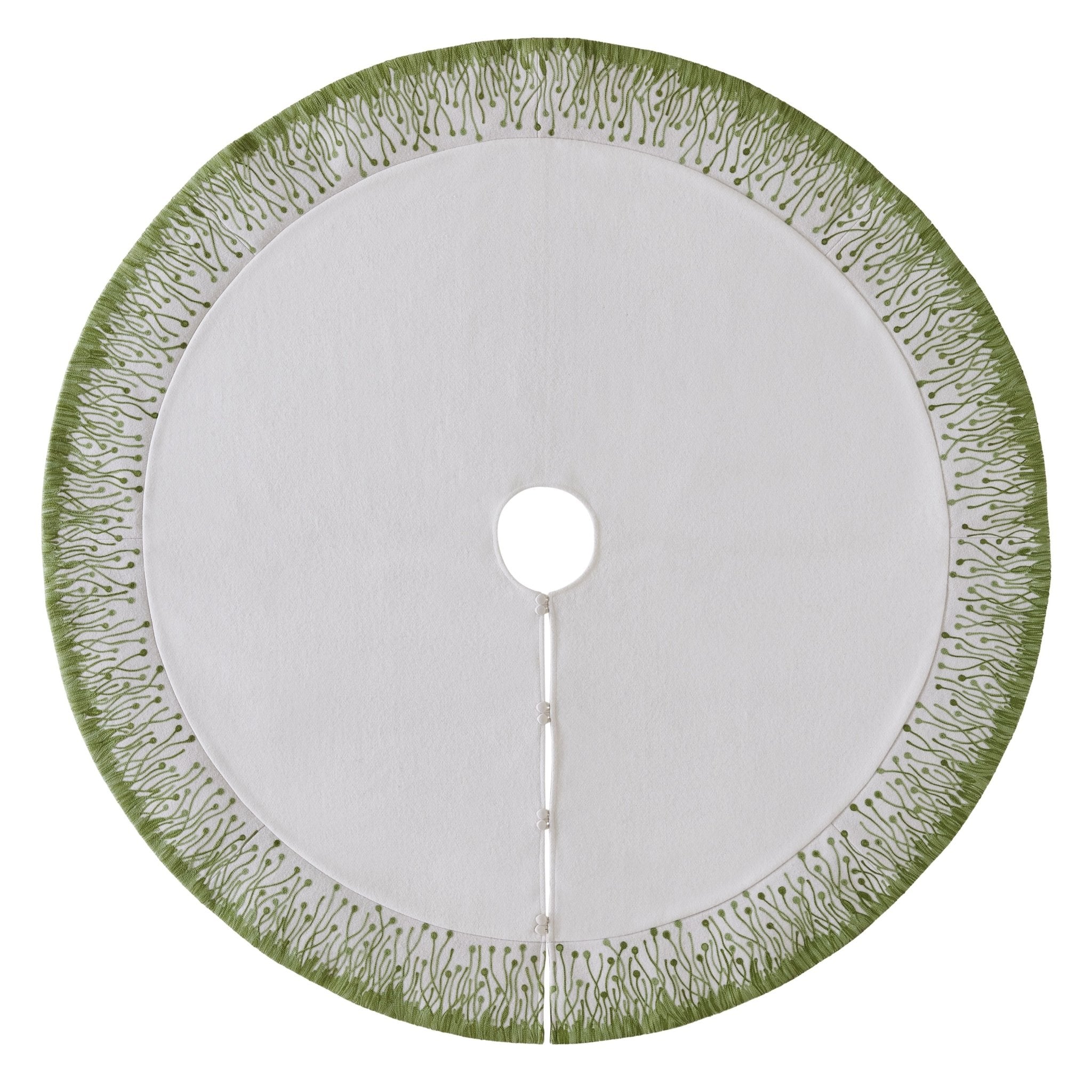 Handmade Flora Christmas Tree Skirt Green Arcadia Home