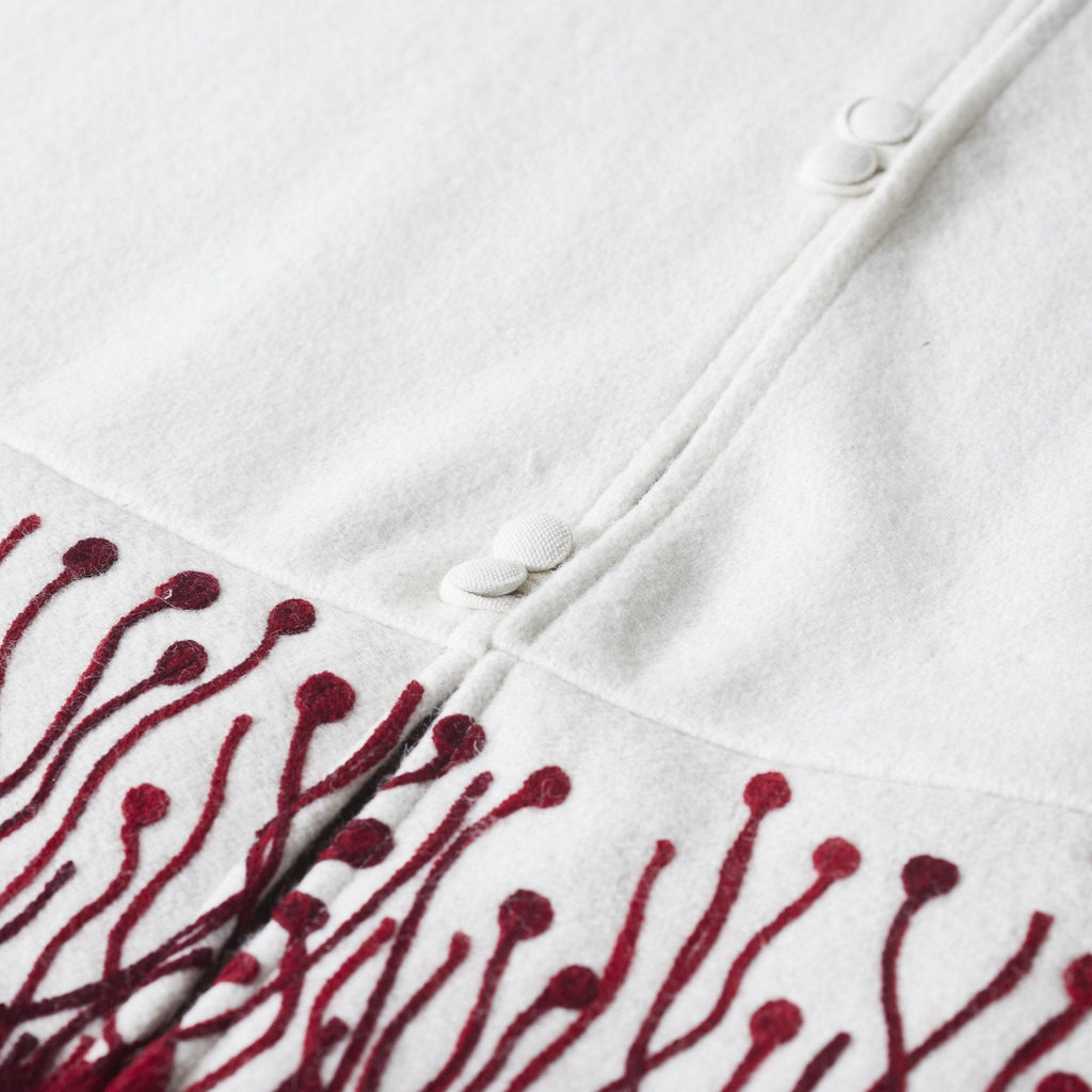 Handmade Flora Wool Christmas Tree Skirt 60" Arcadia Home