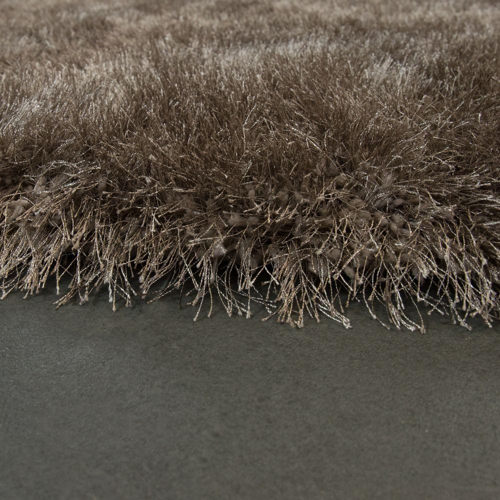 Fluffy Rug Shaggy For Living Room in Brown Soft & Shimmering
