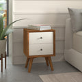 Flynn Nightstand, Chestnut/White