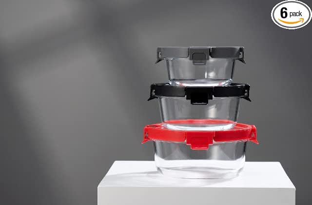 Glass Containers & Lids - Round