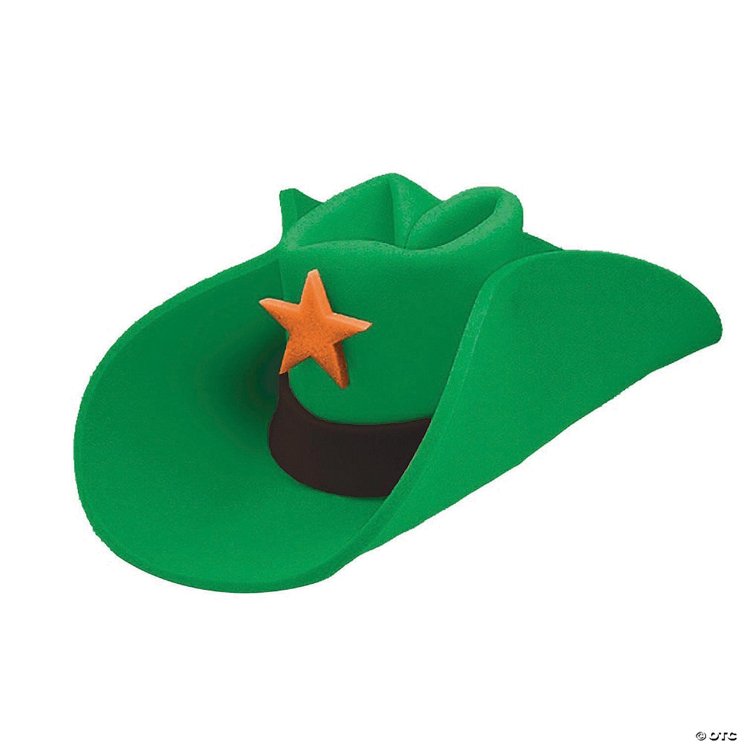 Green Foam 40-Gallon Hat with Orange Star