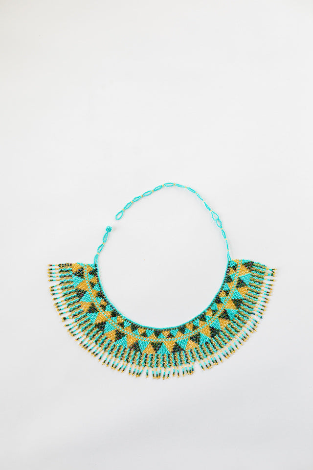 Turquoise Beaded Hat Necklace