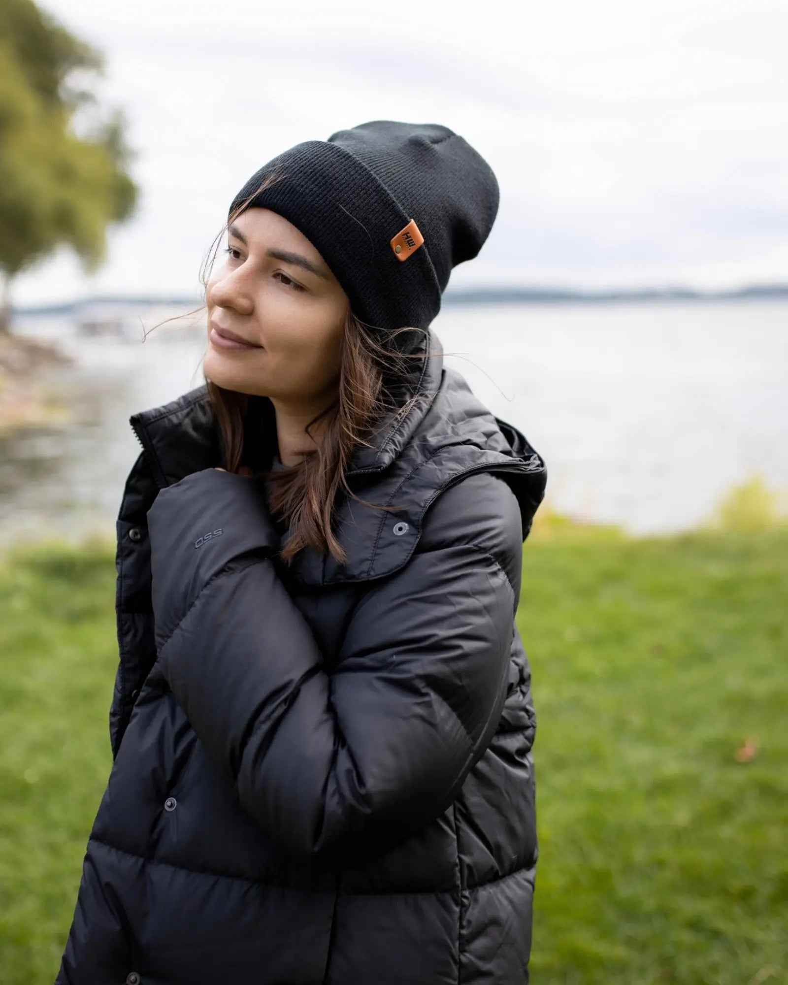 HAAKWEAR Midnight Black Beanie Hat - Classic Cuffed Knit - Made in USA