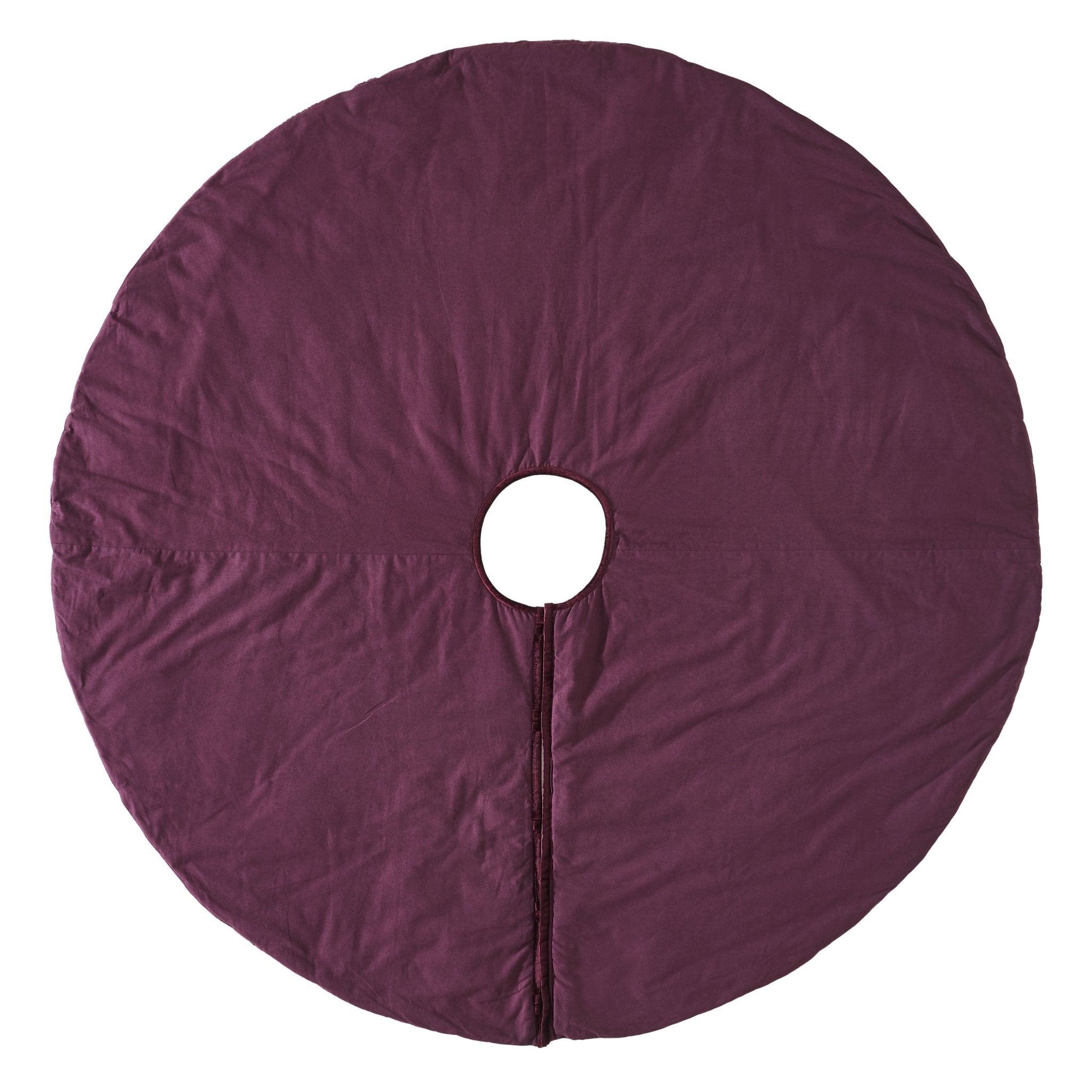 Hand Beaded Velvet Floral WIne Christmas Tree Skirt 60" Arcadia Home