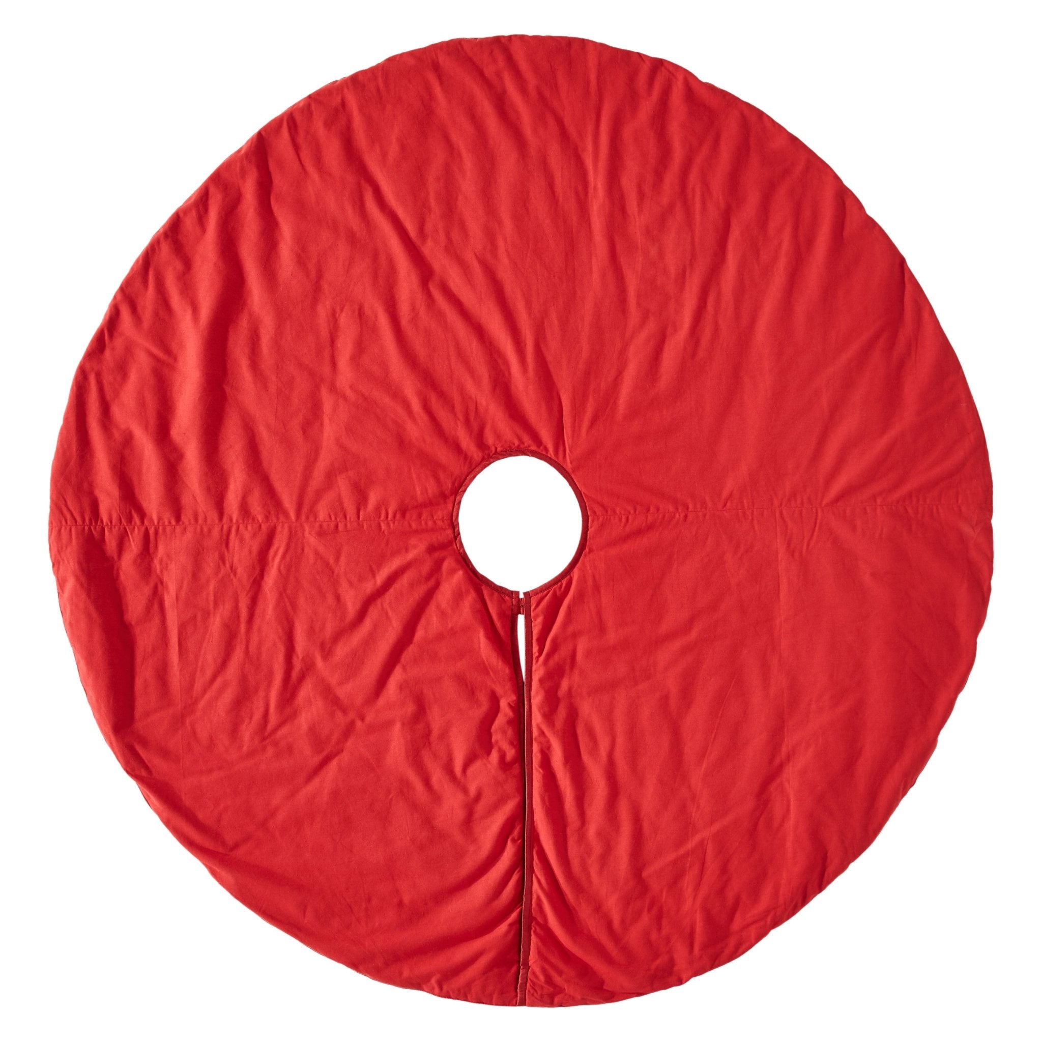 Hand Beaded Metallic Starburst Garnet Red Christmas Tree Skirt 60" Arcadia Home