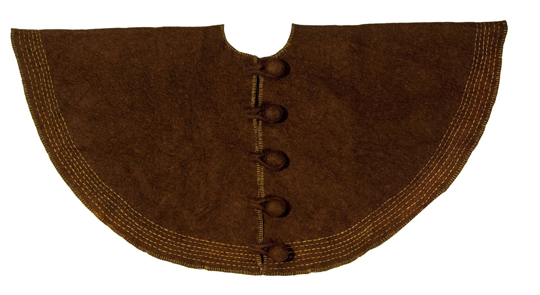 Handmade White House Design Quilted Edge Christmas Tree Skirt Felt 60" Arcadia Home