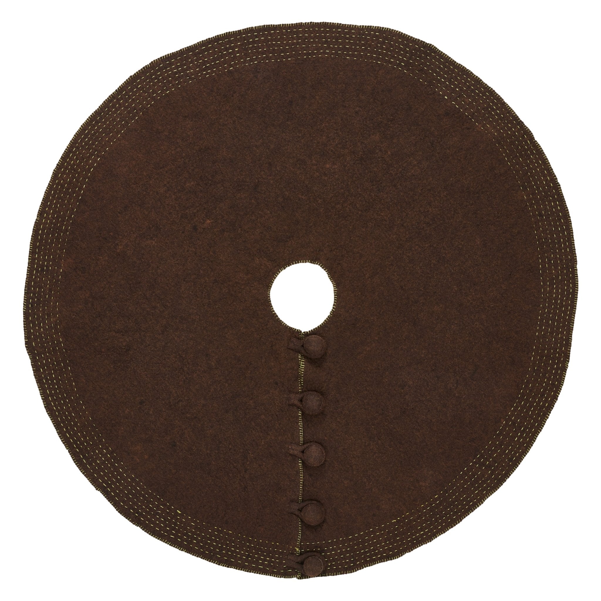 Handmade White House Design Quilted Edge Christmas Tree Skirt Felt 60" Arcadia Home