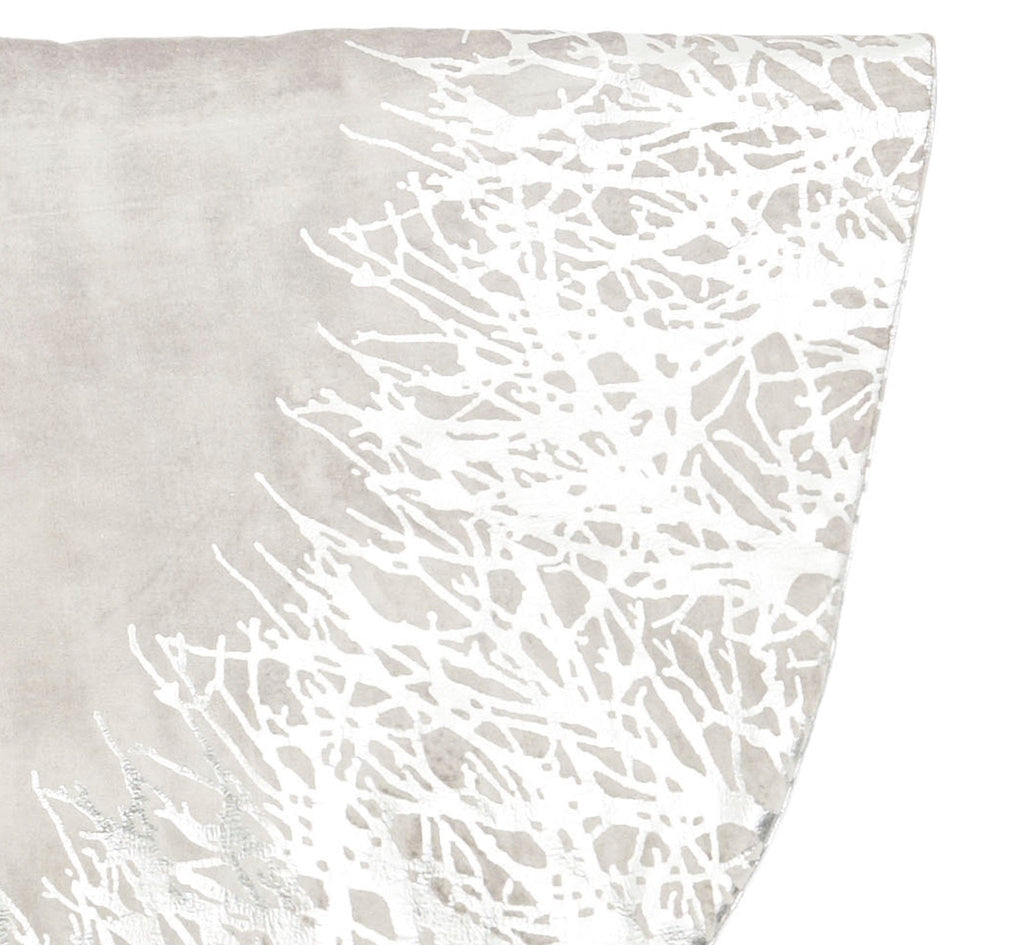 Handmade Christmas Tree Skirt Gray Velvet - Burnout - 60" Arcadia Home