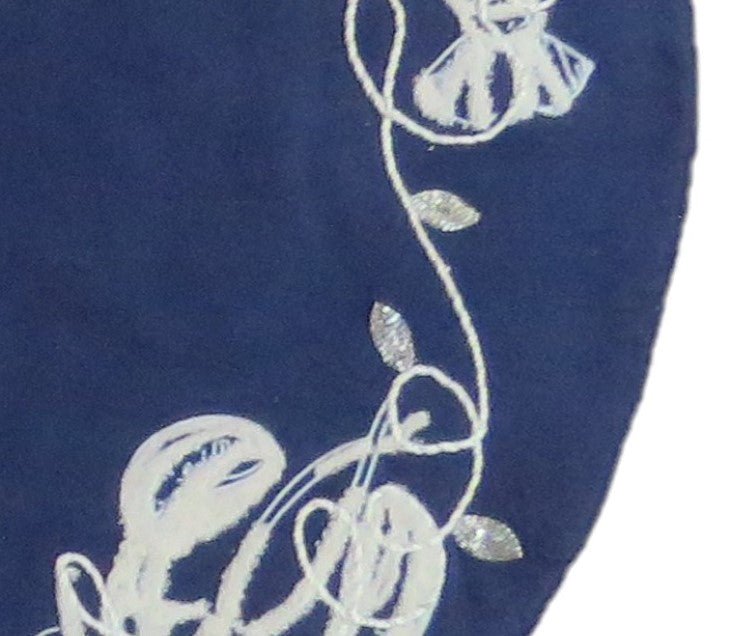 Handmade Lobsters Navy Blue Cotton Christmas Tree Skirt 60" Arcadia Home