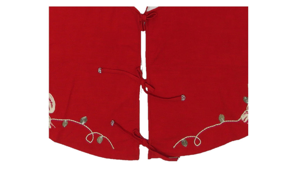 Handmade Lobsters Red Cotton Christmas Tree Skirt 60" Arcadia Home