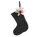 Handmade Felt Brown Poinsettia Stocking Christmas Ornament Arcadia Home