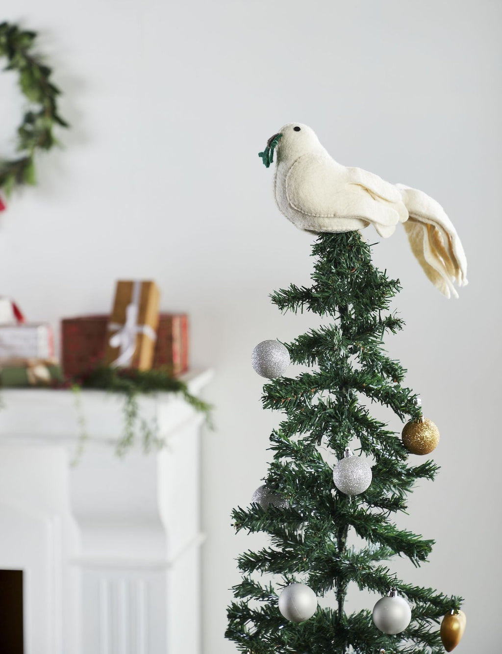 Handmade Hand Felted Wool Christmas Tree Topper - Dove Arcadia Home