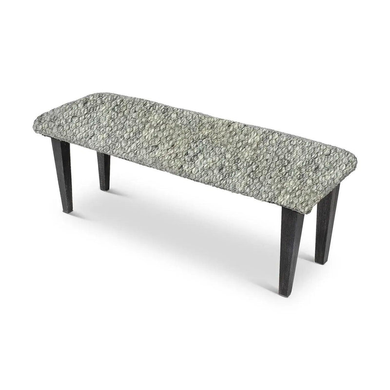 Handwoven Clean Grey Dining Room Table Bench