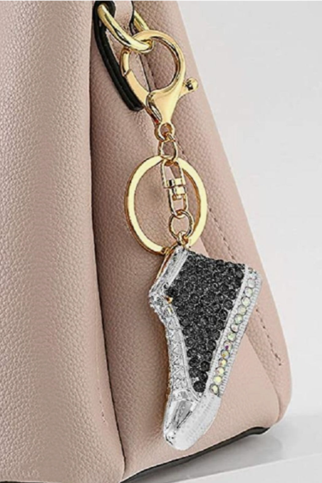 High Top Sneakers Rhinestone Keychain