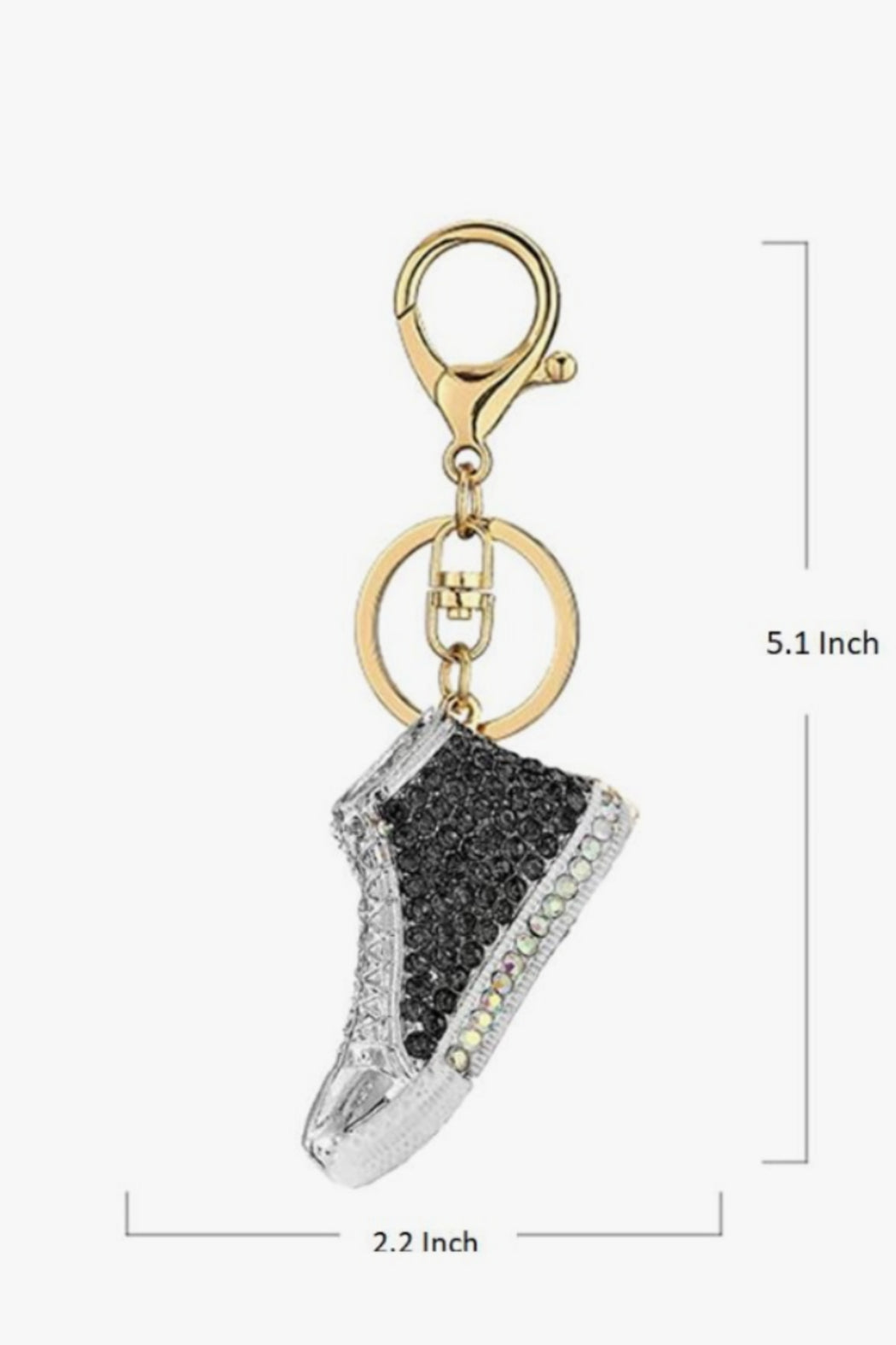 High Top Sneakers Rhinestone Keychain