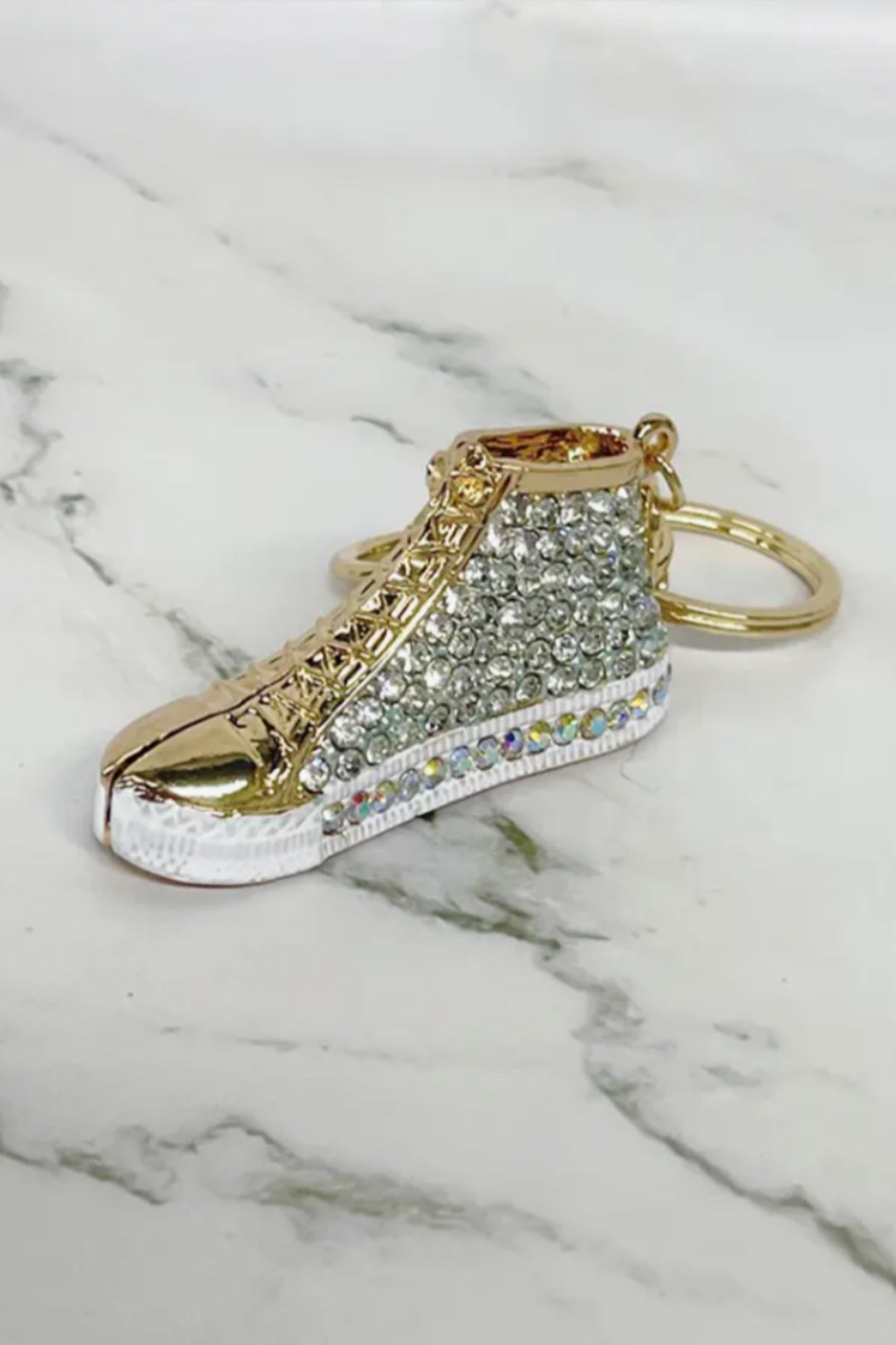 High Top Sneakers Rhinestone Keychain