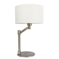 Horizon Brushed Nickel Table Lamp with On/Off Switch Curved Metal Base Linen Shade
