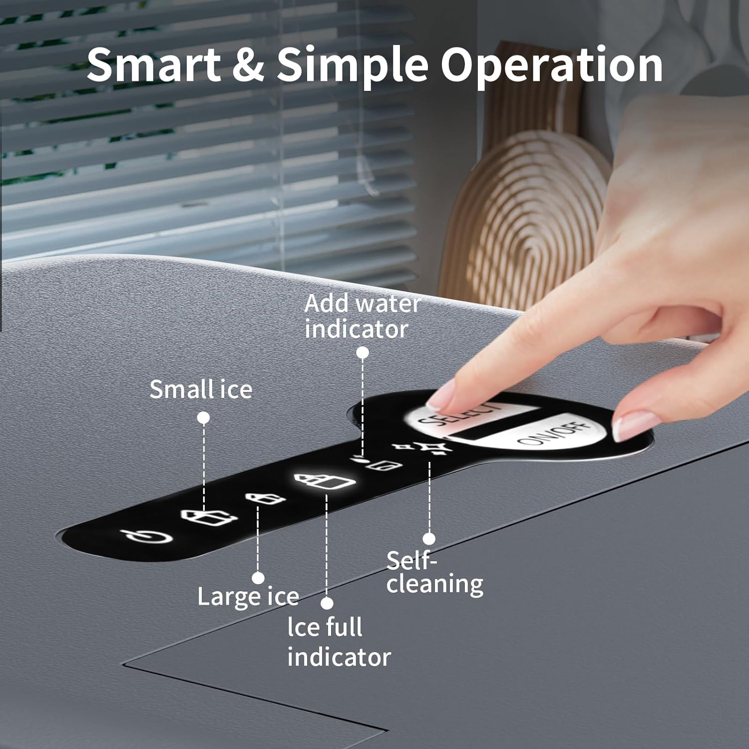 Ice Makers Countertop,26.5Lbs/24H,Self-Cleaning Portable Ice Maker Machine with HandleZ4701