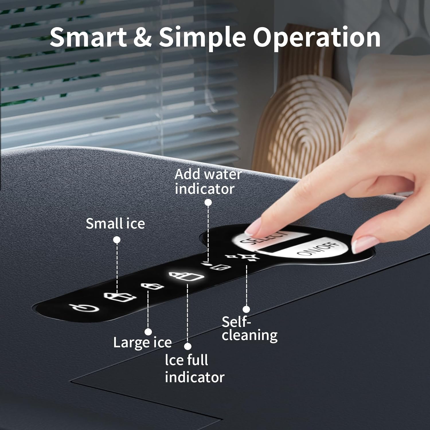 Ice Makers Countertop,26.5Lbs/24H,Self-Cleaning Portable Ice Maker Machine with HandleZ4701