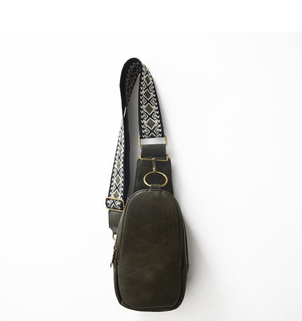 The Isla Sling Bag with Guitar Strap | Dark Olive