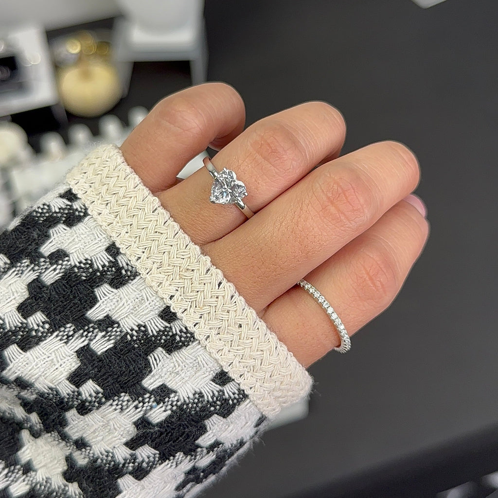 2.5ct Heart Cut Lab Ruby Solitaire Anniversary Ring