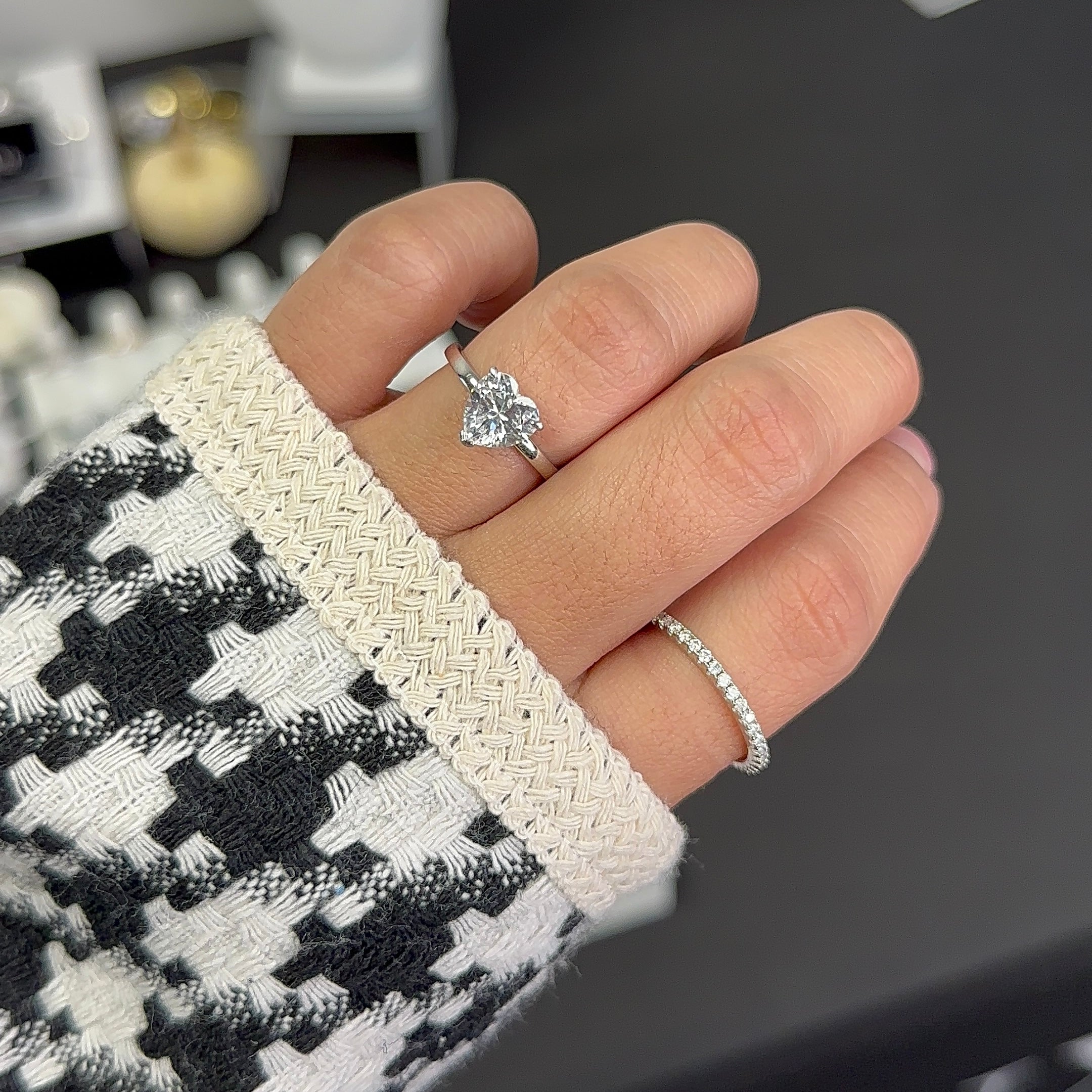 2.5ct Heart Cut Lab Ruby Solitaire Anniversary Ring