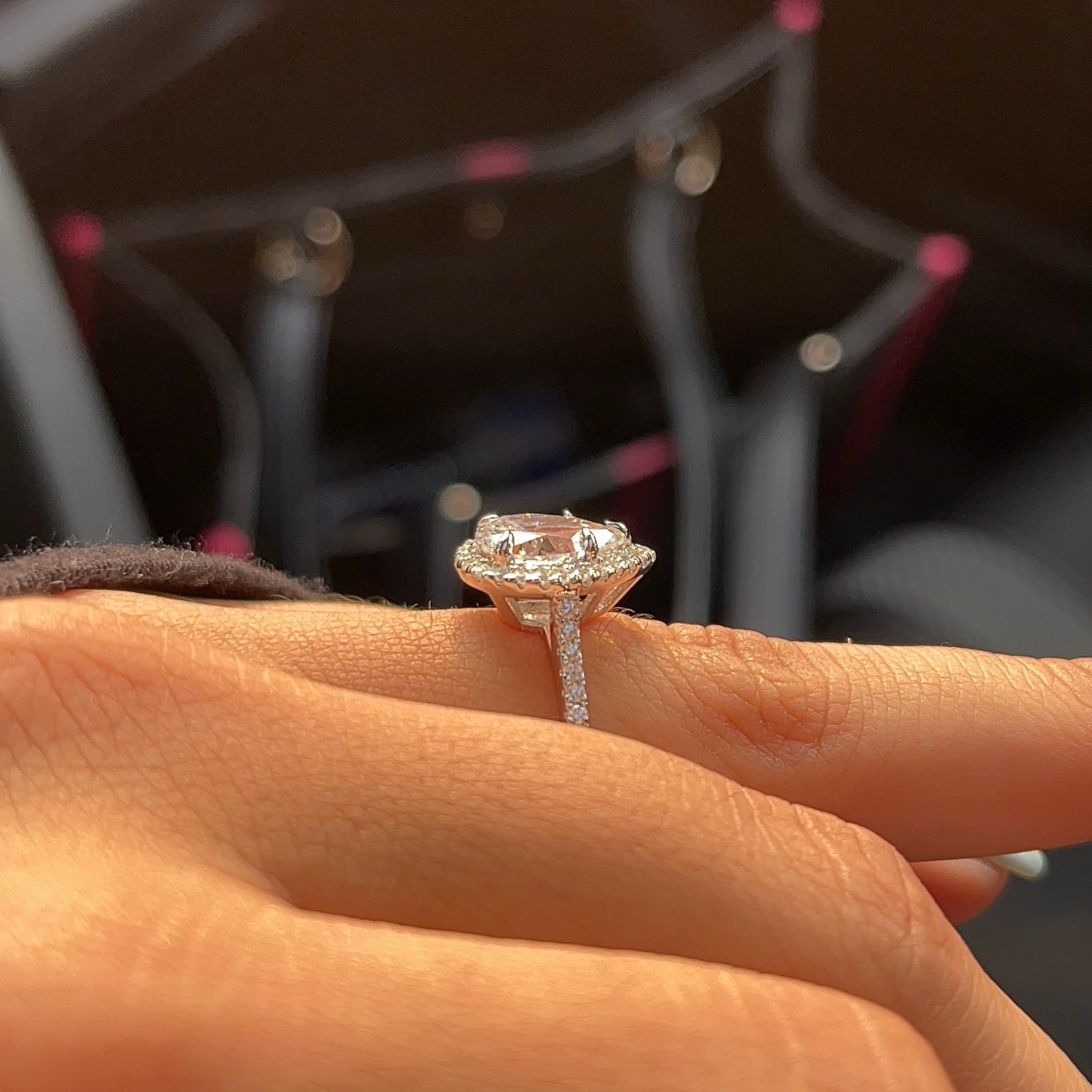 2.0ct Pear Cut Moissanite Diamond Engagement Ring