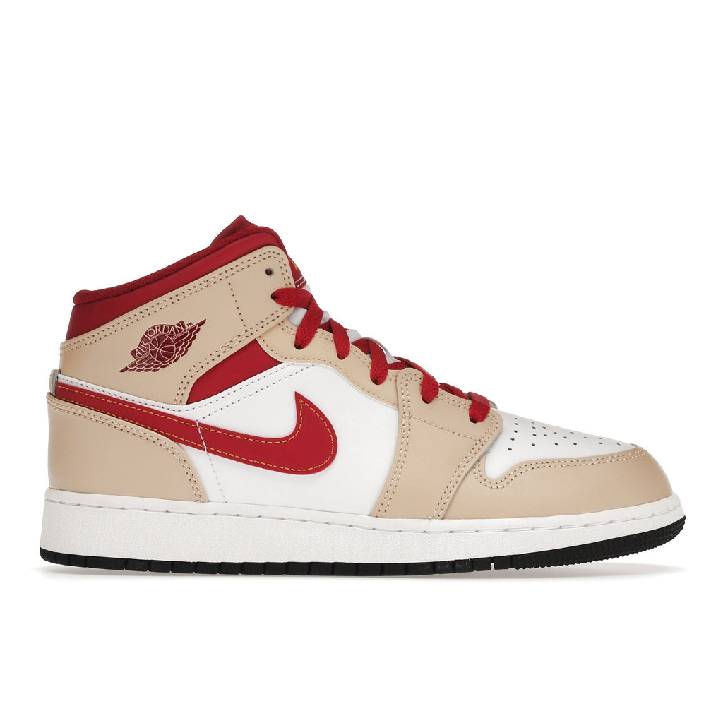 Air Jordan 1 Mid Light Curry Cardinal (GS)