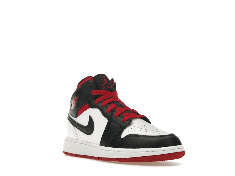 Air Jordan 1 Mid White Gym Red Black (GS)