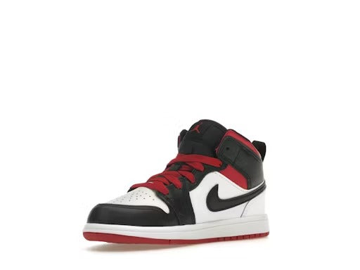 Air Jordan 1 Mid White Gym Red Black (PS)