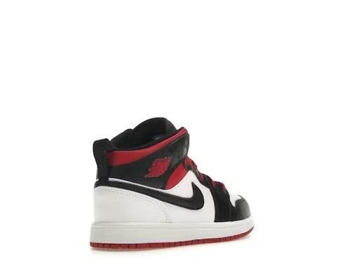 Air Jordan 1 Mid White Gym Red Black (PS)