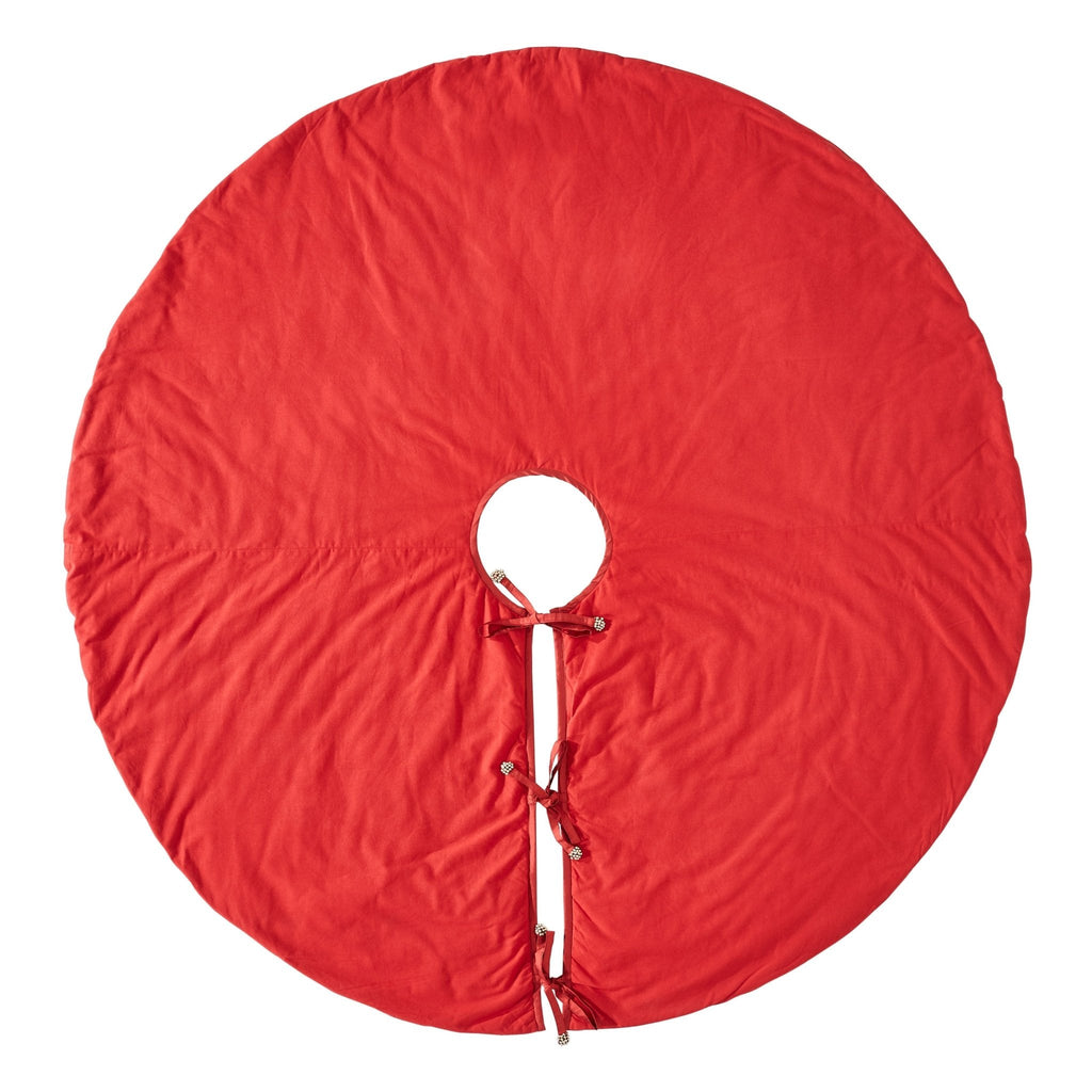 Imperial Design Hand Beaded Red Christmas Tree Skirt Red 60" Arcadia Home