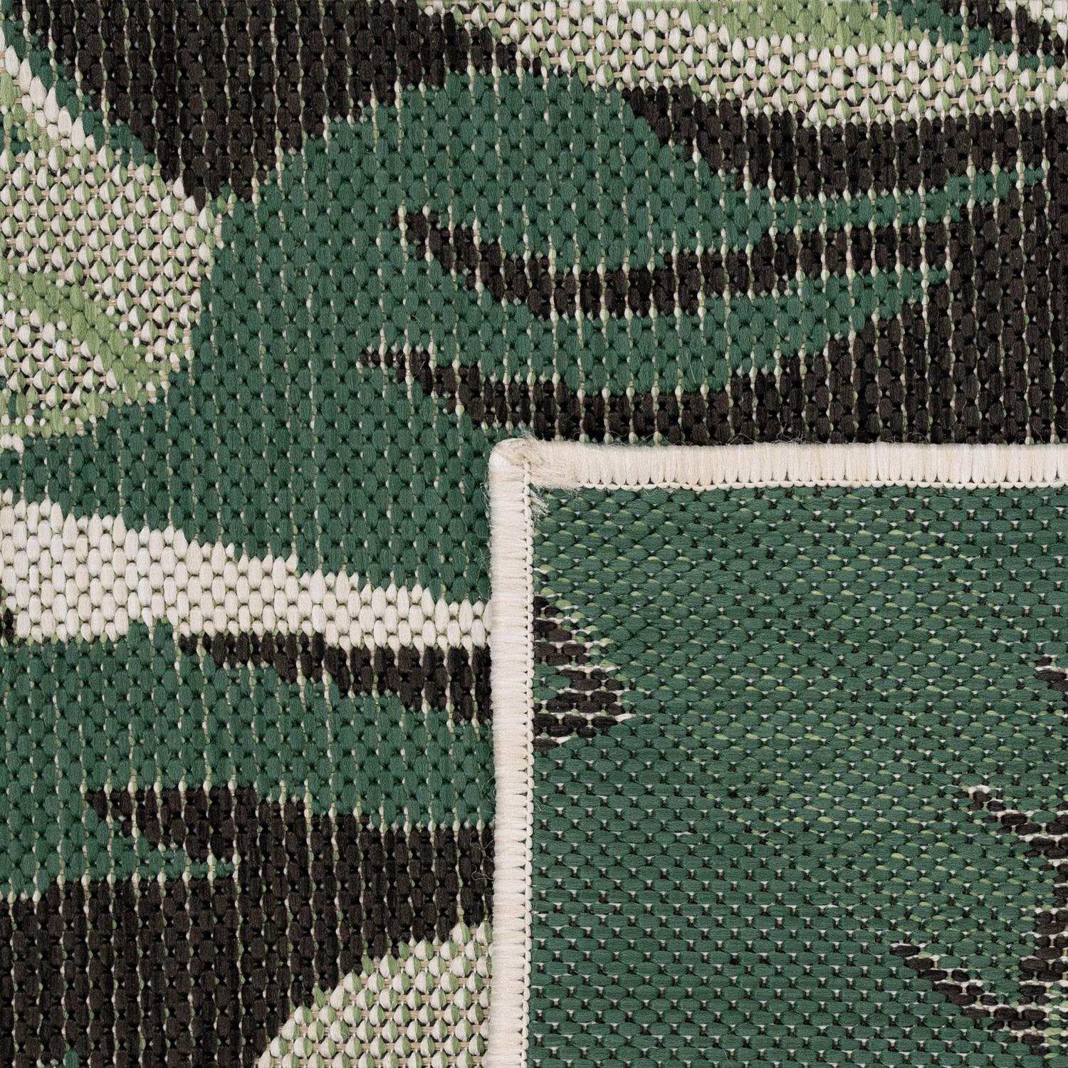 In- & Outdoor Rug Ostende for Patio Jungle Design - Green Beige