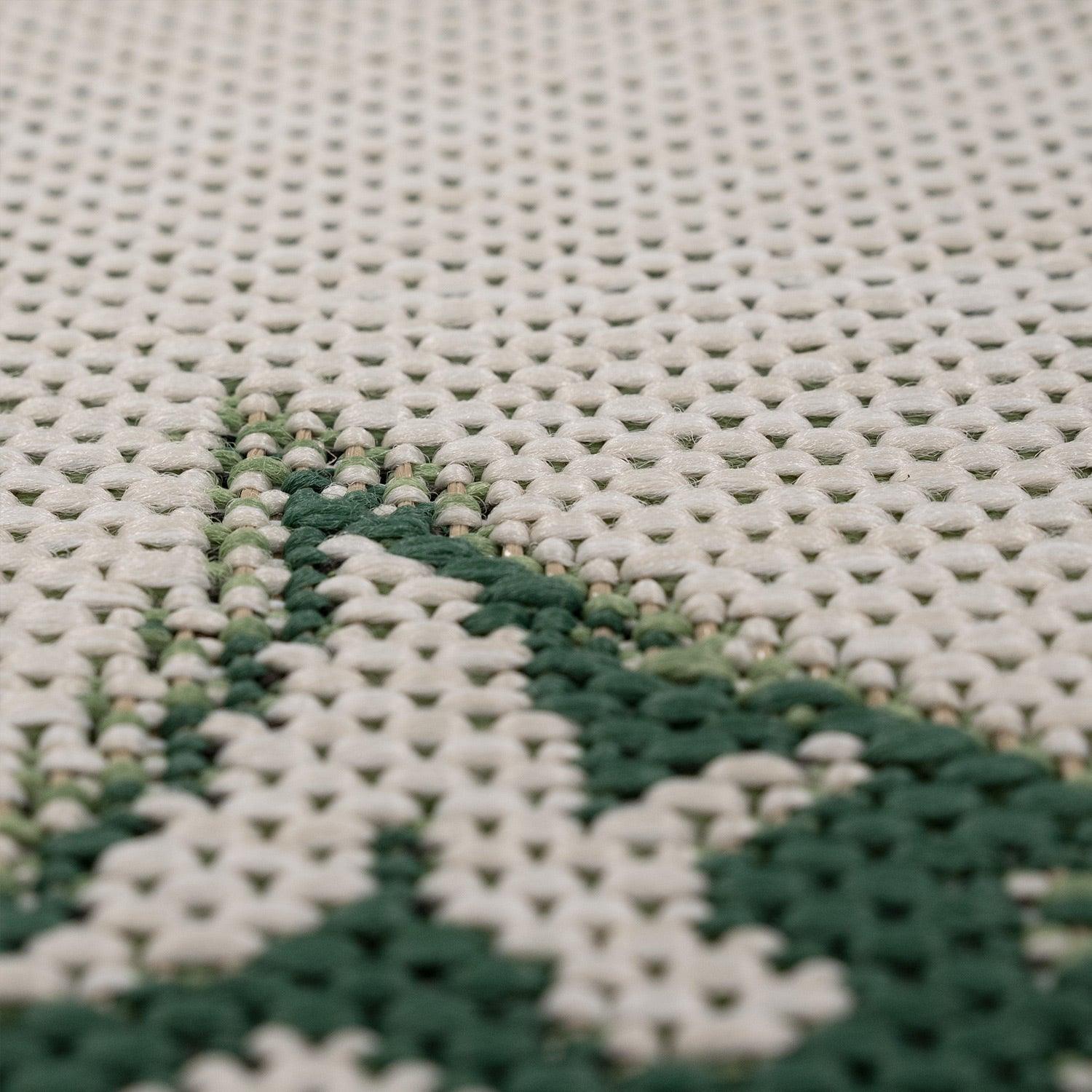 In- & Outdoor Rug Ostende Jungle Leaves - Cream Green