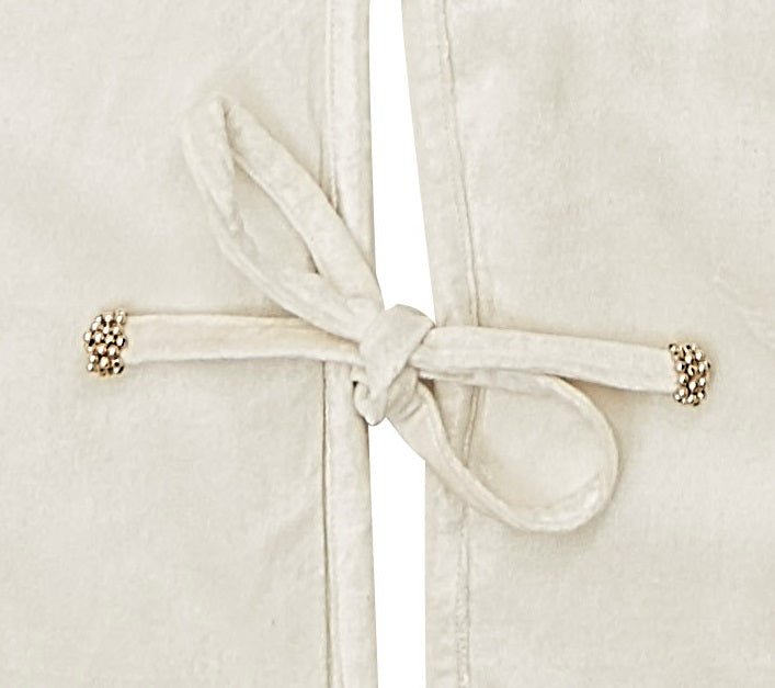 Ivory Velvet Christmas Tree Skirt Hand Beaded Gold Border - 60" Arcadia Home