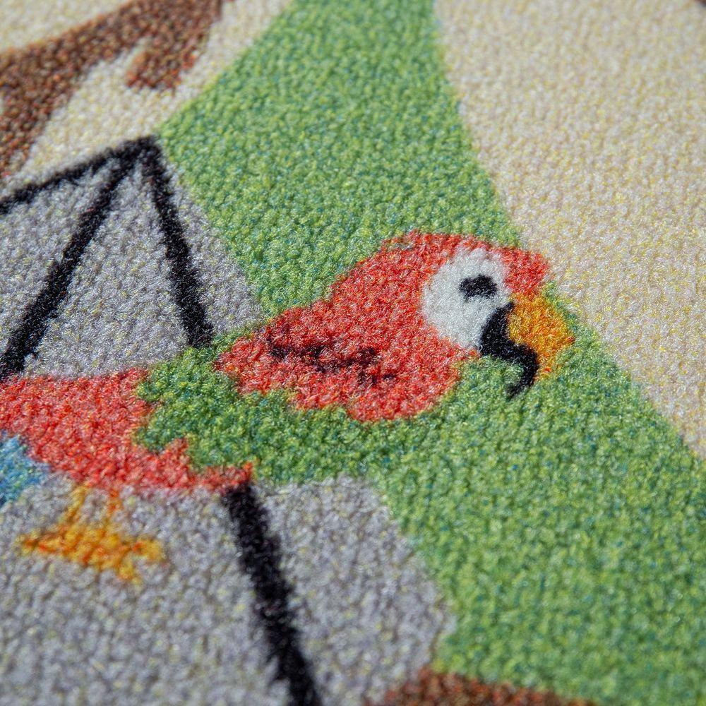 Kids Play Rug for Nursery Zoo Animals green brown colorful