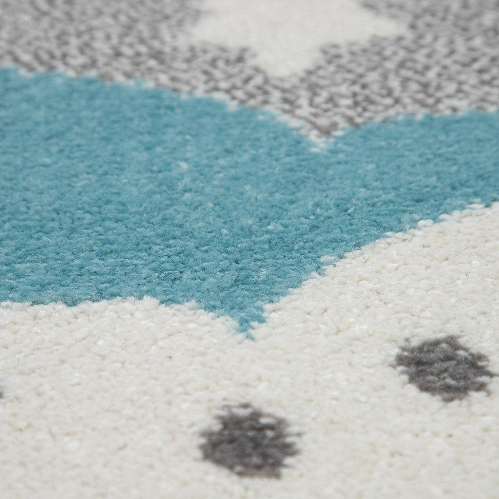 Kids Rug Nino Cute Elephant for Nursery in Grey