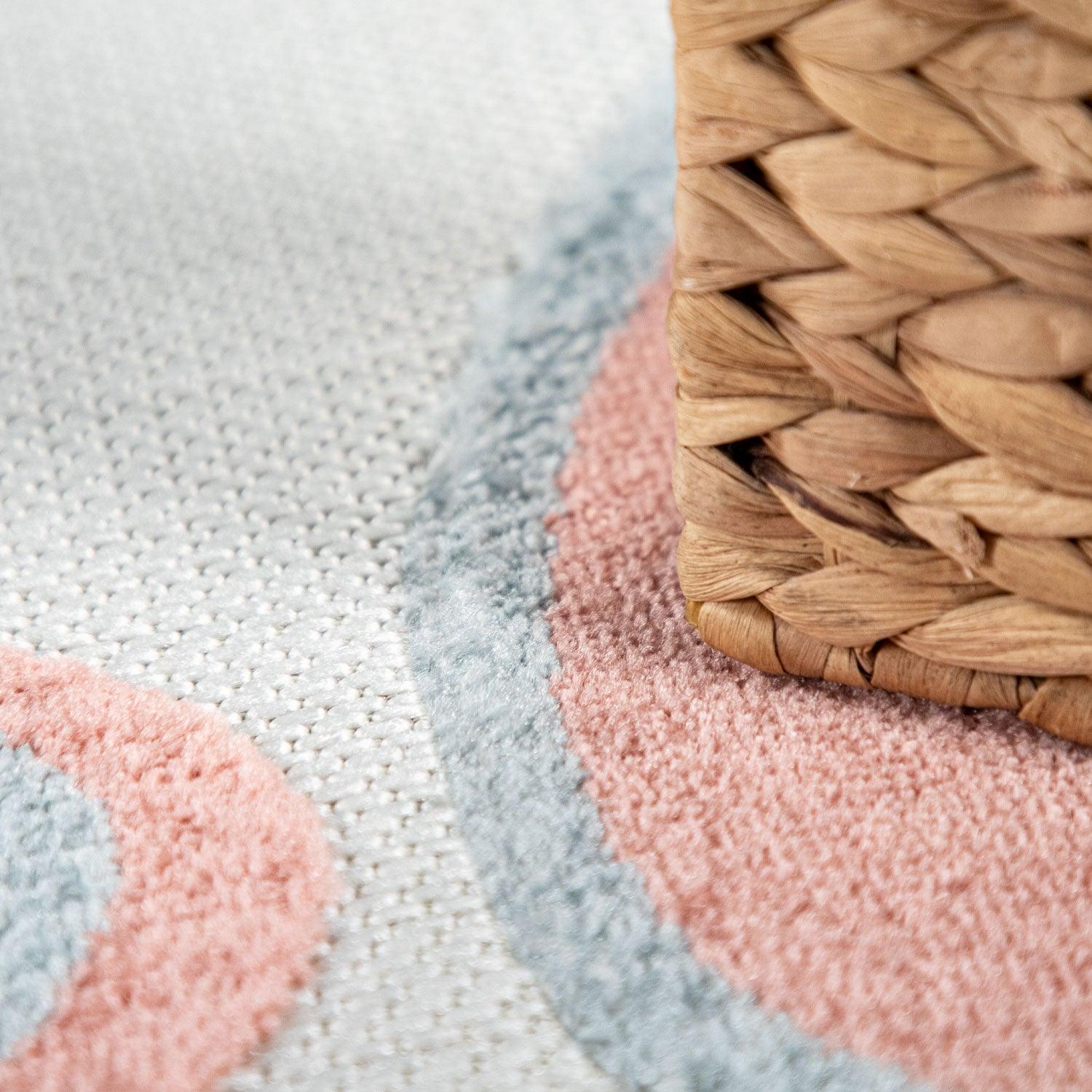 Kids Rug Tweet Colorful Playmat with Butterflies - Beige Cream