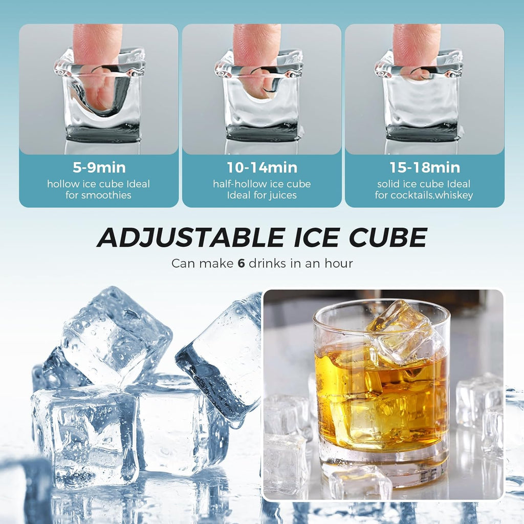 Kismile Ice Maker Countertop, Portable Ice Cube Maker Machine Z5813AF